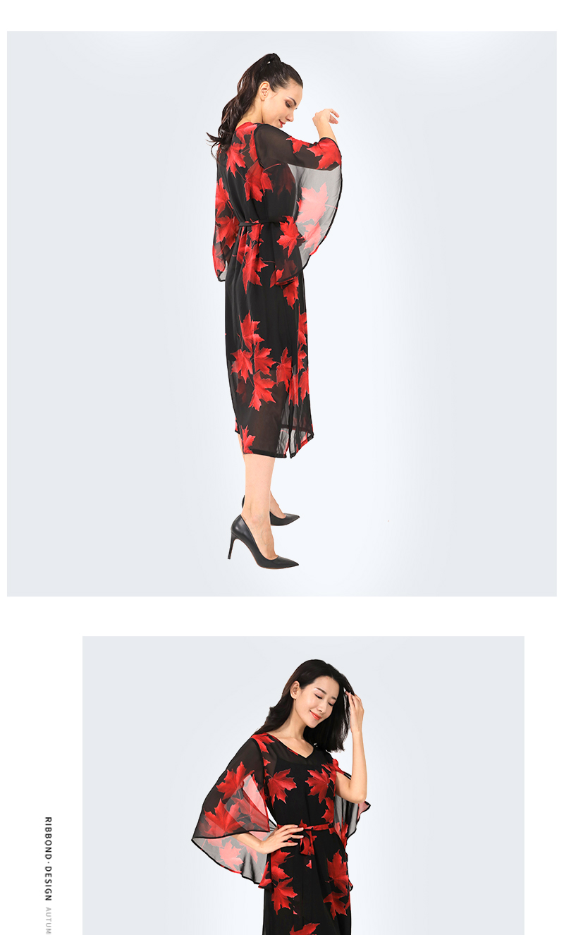 杜洛桑飘逸时尚长款连衣裙货号128329